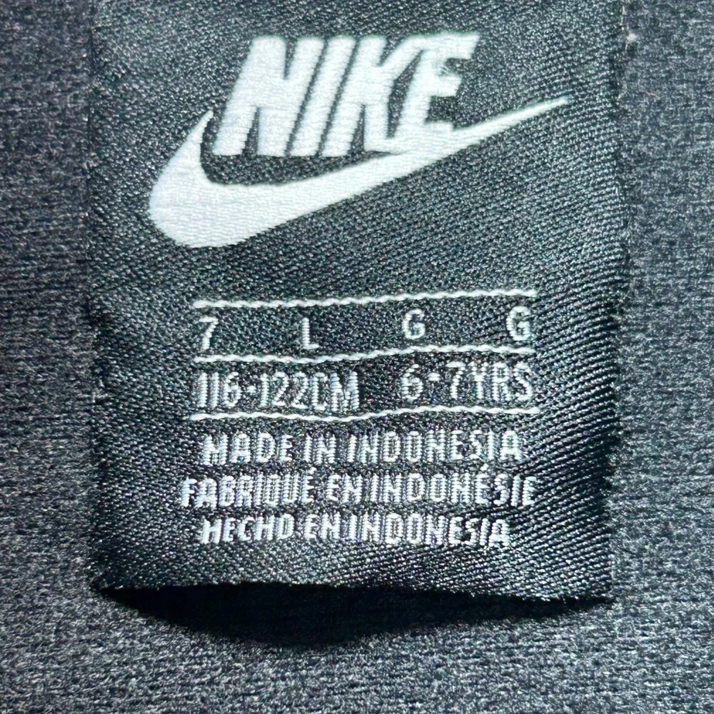 Y2K Nike Kids Full Zip Track Jacket Black Red Logo Tape G796-023 Size 7 6-7YRS‎